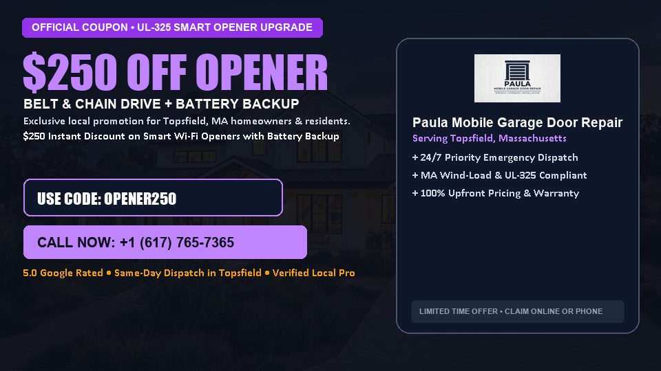 Paula Mobile Garage Door Repair $250 OFF Premium LiftMaster Opener Installation in Topsfield, MA